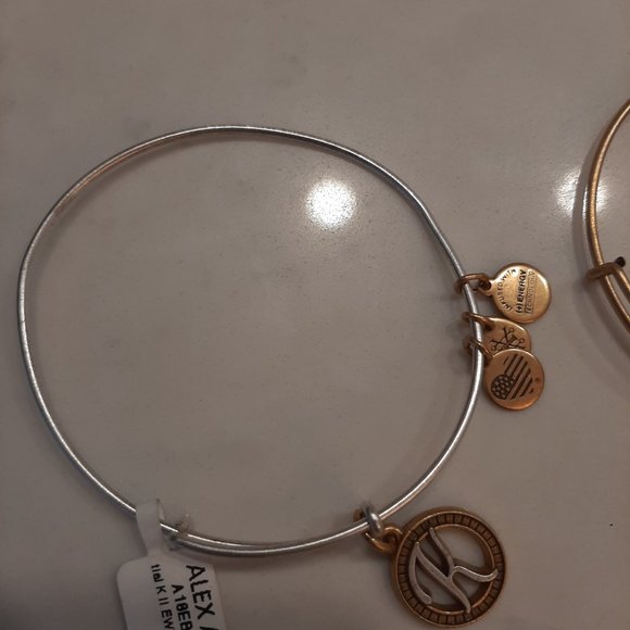 2/$30 Alex and Ani Initial K Charm Bangle - Picture 2 of 4